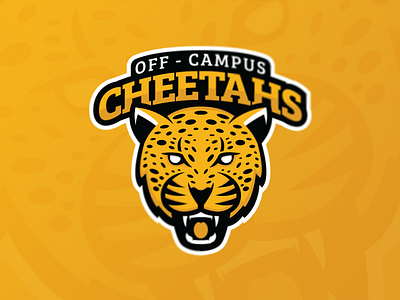 Off-Campus Cheetahs Logo angry animal black cheetah growl logo mascot school sports vicious yellow