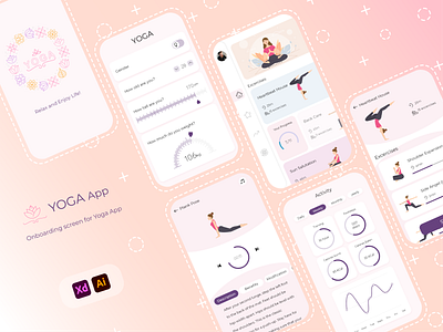 Yoga App app app concept app design app ui design illustrator ui ux xd yoga