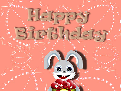 Happy birthday bunny with gift