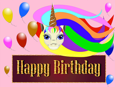 birthday party invitation card with balloons design illustration logo vector
