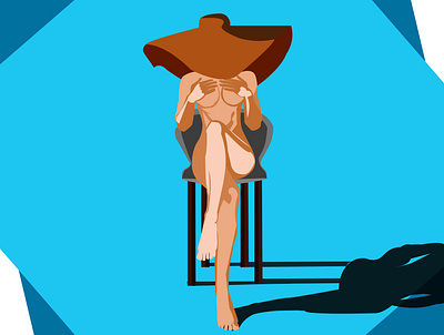 naked soul hiding under a hat brand identity branding design illustration naked soul vector