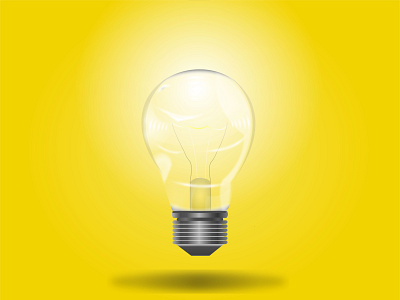 light bulb on yellow background design idea light bulb vector yellow background