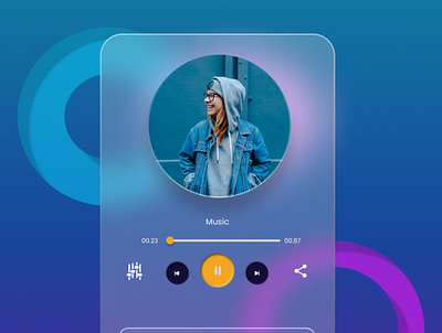 music player figma 3d animation branding design figma glassmorphism graphic graphic design illustration logo motion graphics music ui vector