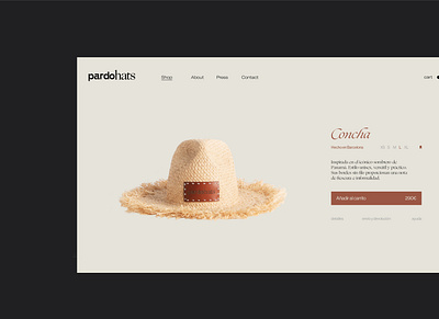 Pardo hats - product page brand branding branding design design ecommerce fashion hat hats identity logo product page typography