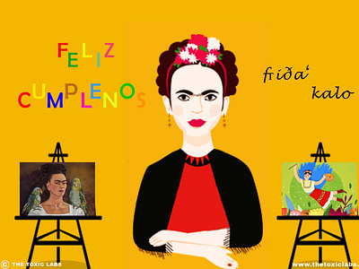 FELIZ CUMPLENOS Frida'Kalo design graphicdesign illustration photoshop poster design socialmedia ui ux vector