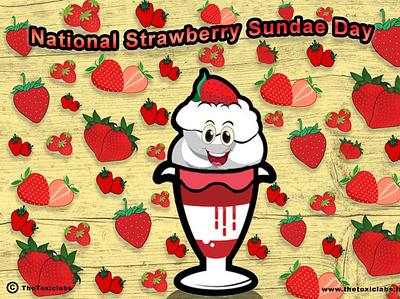 National Stawberry Day design graphicdesign illustration photoshop poster design socialmedia ui ux vector