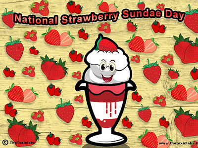 National Stawberry Day design graphicdesign illustration photoshop poster design socialmedia ui ux vector