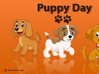 Puppy Day 🐶🐶 design graphicdesign illustration photoshop poster design socialmedia ui ux vector
