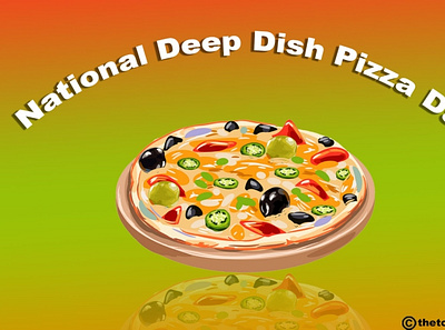 National Deep Dish Pizza Day design graphicdesign illustration photoshop poster design socialmedia ui ux vector