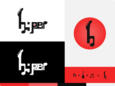 Hyper music&video design guitar hyper logo logo design logodesign logotype minimal minimalist logo music vector video