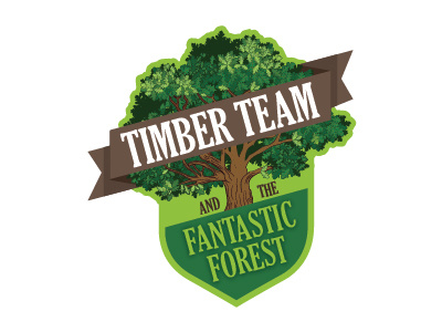 Timber Team Logo Concept badge badge logo brown logo childrens museum green logo logo logo concept tree logo wood logo