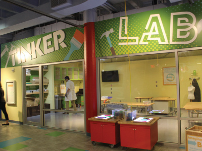 Tinker Lab Header art art center exhibit exhibit design header installation tinker tinker lab