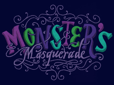 Monster's Masquerade Logo ball childrens museum event design event logo halloween halloween logo hand lettering logo logo design masquerade monster procreate