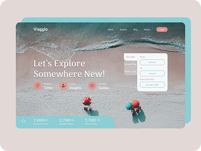 Viaggio, Travel Web Design app art branding design graphic design minimal ui ux web website