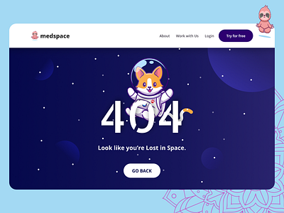 404 Error Screen Medspace - A place for meditation #DailyUI