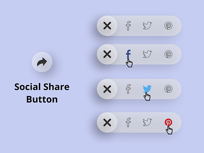 Social Share Button For Website/App #DailyUI app dailyui dailyuichallenge design share share button social social share social share button ui ui challenge ui design uidesign uiux website