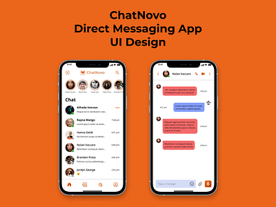 ChatNovo A Direct Messaging App UI Design #DailyUI app app design application chat chat app dailyui dailyuichallenge design message message app ui ui challenge ui design uidesign uiux