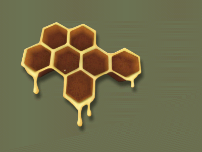 Dripping Honey 2danimation after effects animated gif animation bee flying gif honey honeycomb illustration motion motion design motion graphics