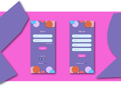 Login / Sign up Page - UI Design adobe app appdesign design facebook google illustration login mobile signin signup ui ui design uiux ux vector xd