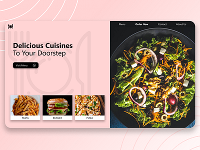 Food Ordering - Landing Page adobe app branding burger design figma food graphic design illustration landing page logo order pasta pizza ui ux vector web web design