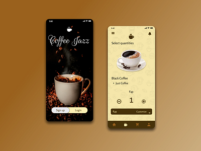 Coffee Jazz - Coffee Ordering App adobe adobe xd app behance branding coffee design figma graphic design illustration logo ui ux vector