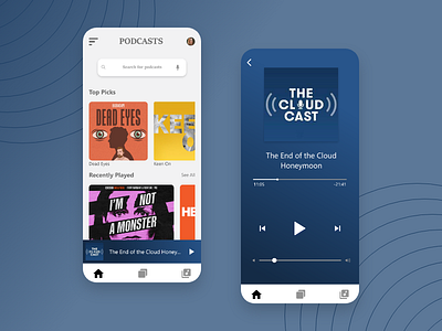 Podcast App Design adobe adobe xd app branding figma illustration logo music podcasts typography ui ux vector