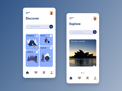 Travel App UI Design adobe adobe xd app branding design illustration logo travel typography ui ux vector