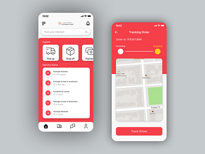 Delivery Tracking App Design 3d adobe animation app delivery design figma graphic design illustration logo motion graphics tracking ui ux