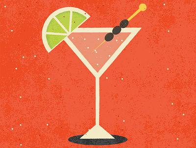 Margarita cocktail in retro style flat design graphic design illustration retro vector