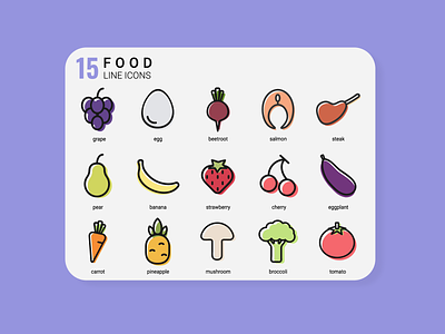 Food line icons set design graphic design icons illustration line vector