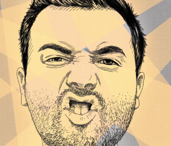 Pete illustration portrait teeth