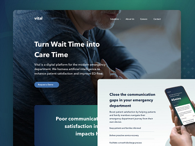 Vital — A Vision for Patient Care brand doctors emergency room healthcare marketing medical app nurses patients ui ux website