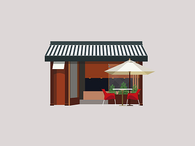 Coffee and Bagels illustrated shop fronts