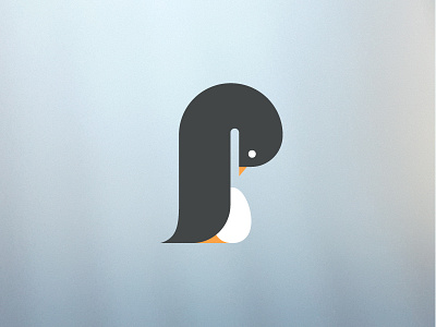 P for Penguin alphabet geometric logo penguin vector
