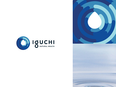 Iguchi Natural Health brand droplet logo ripple water