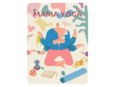 Mama Yoga art branding design graphic design illustration illustrator minimal typography ui vector