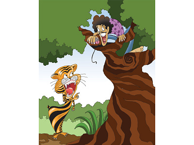 Story Illustration art cartoon character design fantasy fantasyart fireart happy illustraion illustration story illustration studio tiger tree