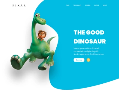 Landing Page Design: Pixar character design comic landing page design landingpage