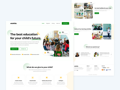 eduKidz. - Kindergarten landing page🧒🏻 landingpage productdesign uidesign uiuxdesign uxdesign webdesign