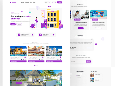 Hotels and resorts web ui