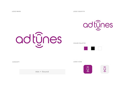 adtunes Logo branding design graphic design illustration logo typography vector