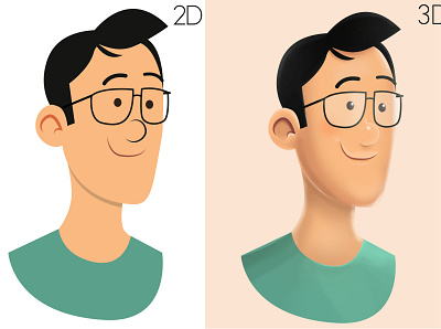 2D 3D 2d 2d character 3d painting photoshop render texture