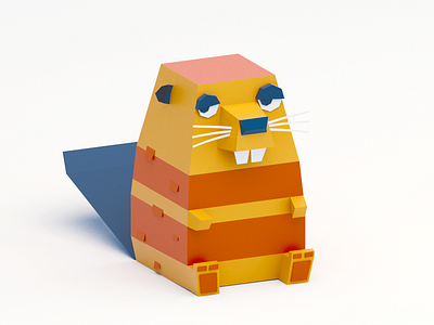 Beaver animal beaver cute lowpoly papercraft paperpoly simple