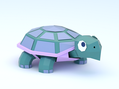 Turtle lowpoly paper paperpoly