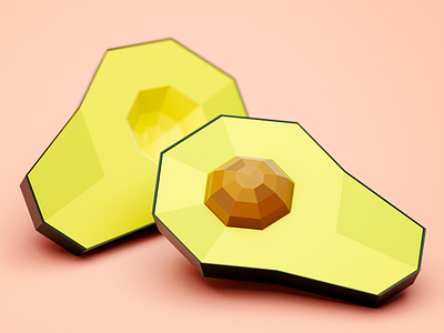 Avocado art avocado blender c4d illustration lowpoly