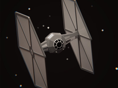 Tie-fighter art illustration lowpoly space starwars theforceawakens tie fighter