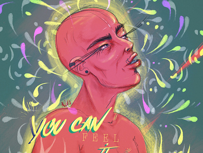 You can feel it art colors design digital illustration dribbble human illustration inspiration poster art poster design procreate red web design yellow