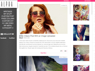 Alpha...totally Horizontal Wordpress Theme