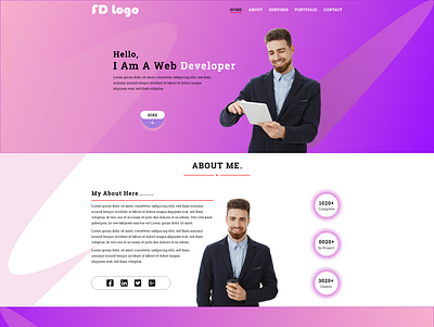 Personal Portfolio Template XD Web Design. Contact me : adobe xd illustration ui ux web design web development xd design