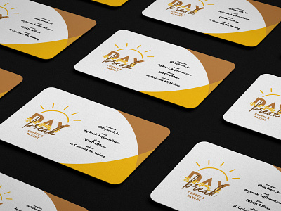 daybreak cafe member's card bakery logo branding design flat id card design illustration logo member card minimal typography